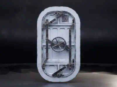 Battleship Watertight Door Low-poly 3D model