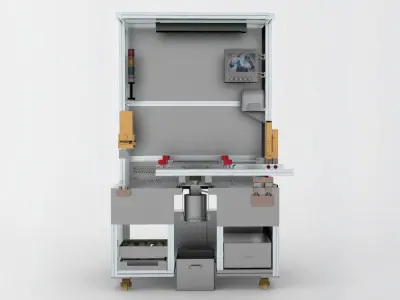 Spraying-manual-table electronic machine with computer 3D model