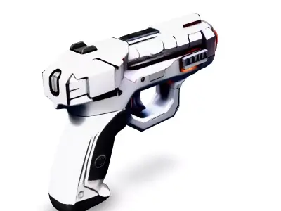 SciFi Blaster Pistol Game Ready Low-poly 3D model