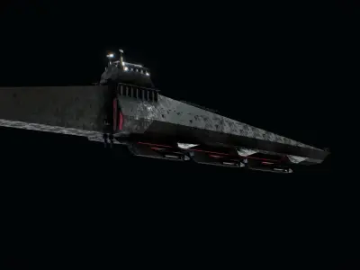Sci-fi Military Aircraft Carrier Low-poly 3D model