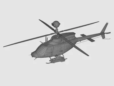 OH-58D Kiowa Warrior Free low-poly 3D model