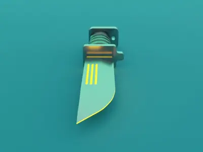 SCI-FI knife 3D model orange 3D model
