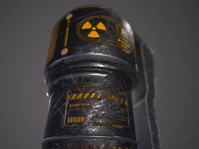 3D Low Poly FlashBomb flashlight Low-poly 3D model