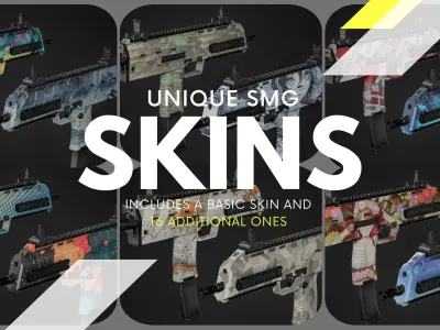 MP7 FPS Animation Low-poly 3D model