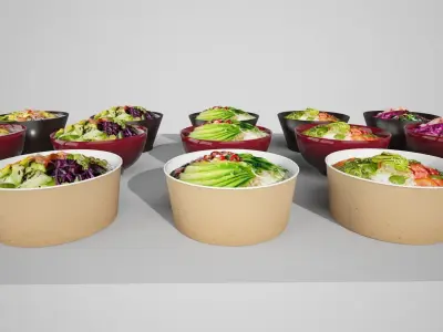 Hawaiian Poke Bowl  Low-poly 3D model
