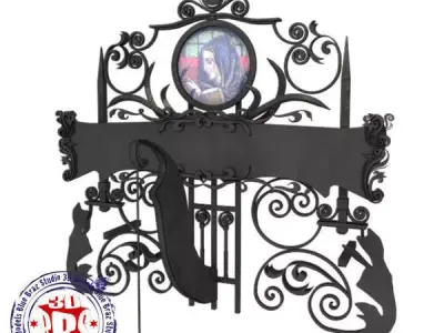 wrought iron signboard 3D model