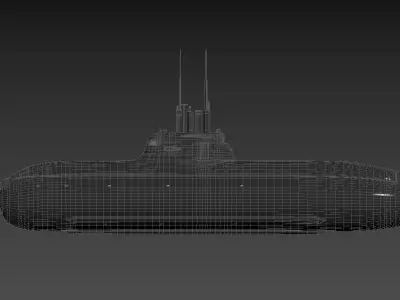 Submarine HDW Class 212A Dry 3D model