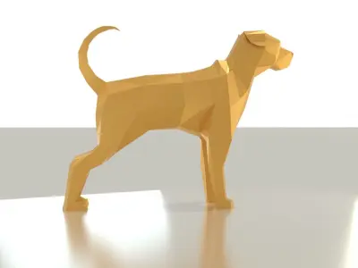 Low poly rottweiler golden dog Free low-poly 3D model