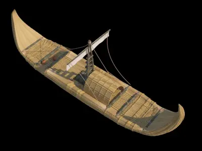Canoe viking boat 3D model