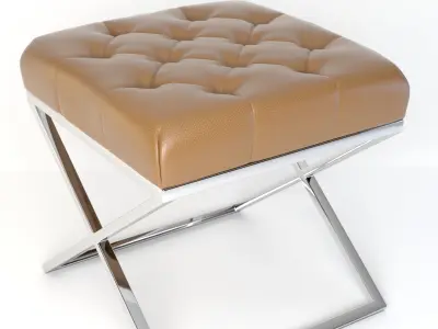 elegant quilted pouf Free 3D model
