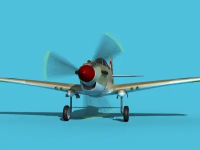 Curtiss P-40B Tomahawk V03 RAF 3D model