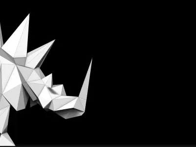 Spiked Rhino Low-poly 3D model