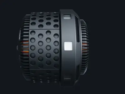 Hot turbine for machinery engine 3D model