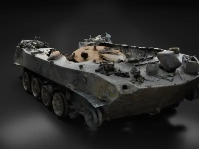 Destroyed and burnt Russian BMD-2 Photoscan 3D model