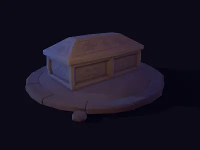 Stylized Sarcophagus PBR Low-poly 3D model