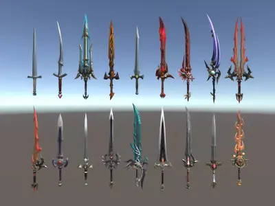 Epic Swords Pack Low-poly 3D model