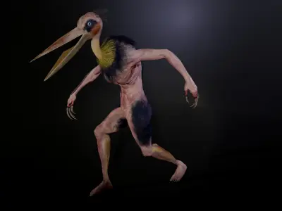 Bird mutant Low-poly 3D model