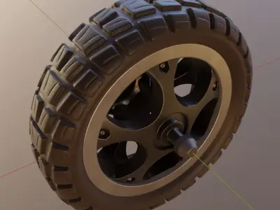 E-Scooter Rear-Wheel with Procedural PBR Material 3D model