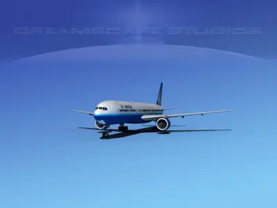 Boeing 777-300 United Airlines 3D model