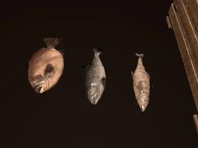 Fish market low poly pbr  Low-poly 3D model