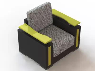 Yellow Armchair Furniture 3D model
