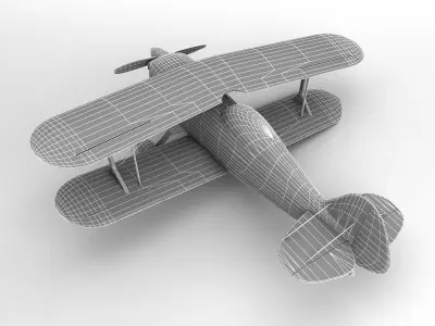 Christen Eagle Biplane Aerobatic Aircraft Low-poly 3D model