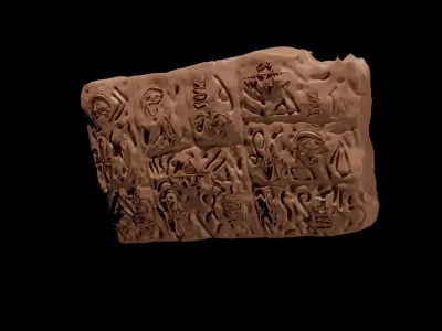 Ancient Clay Tablet Low-poly 3D model