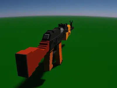 AK74 AK47 Voxel Gun Free low-poly 3D model