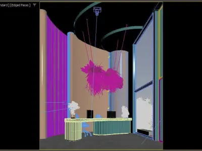 reception hall 3D model 3D model