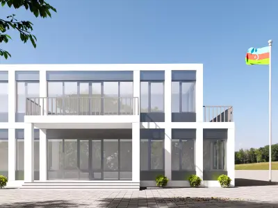 administrative building Low-poly 3D model