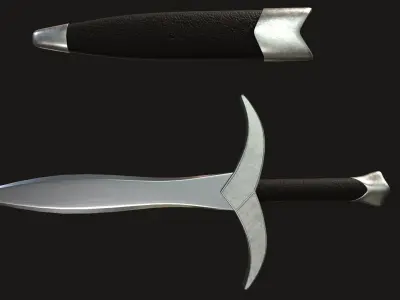 Blade with scabbard 3D model 3D model