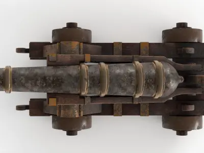 Battle Cannon Low-poly 3D model