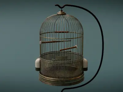 Bird Cage Low-poly 3D model