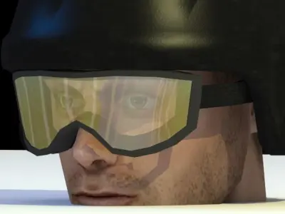 Ballistic helmet and goggles Free low-poly 3D model