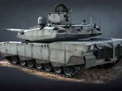 AbramsX armoured tank Low-poly 3D model