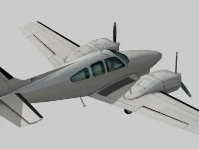 Beechcraft 56TC Baron Low-poly 3D model