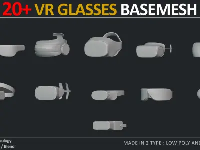 20  VR HEADSETSE AND GLASSES PACK  VOL 5   Low-poly 3D model