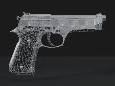 Renetty 9mm Pistol Low-poly 3D model