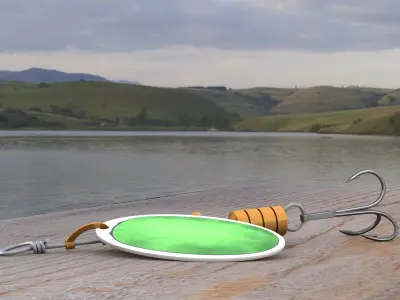 Fishing spoon twirl bait  3D model