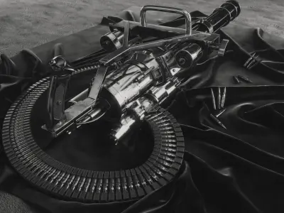 M134 Minigun Low-poly 3D model