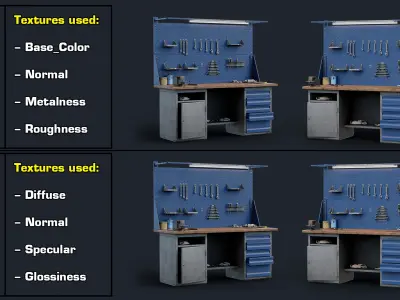 Workbench GameReady 3D model