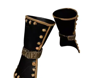 Cracked Leather Artillery Gauntlet 3D model