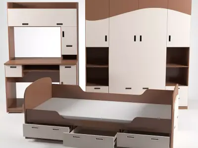 Furniture for childrens room  Free 3D model