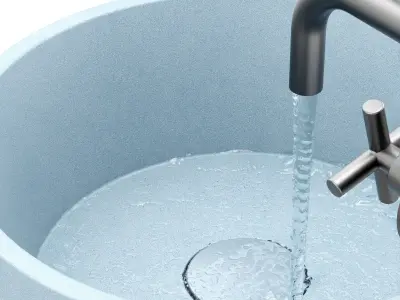 Kale gray round sink 3D model