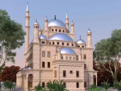 The Mosque Of Mohammed Ali Low-poly 3D model
