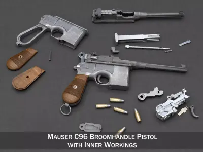 Mauser C96 Broomhandle  3D model