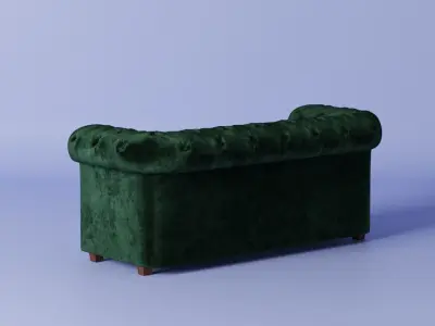 Velvet Chesterfield sofa Free 3D model