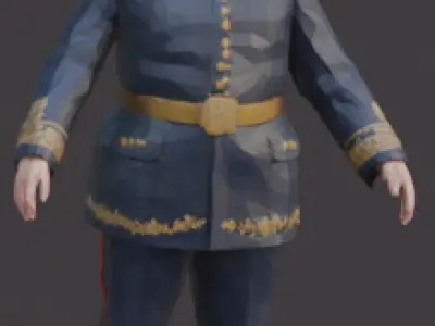 1914 french solider Low-poly 3D model