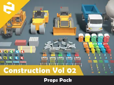 Props Pack - Construction  Low-poly 3D model