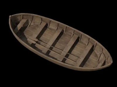 Old wooden boat 3D model